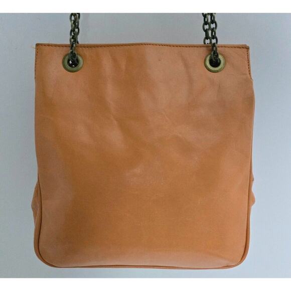 Hobo International Leather Crossbody Shoulder Bag BALL CLASP Orange Chain Strap - Picture 2 of 14